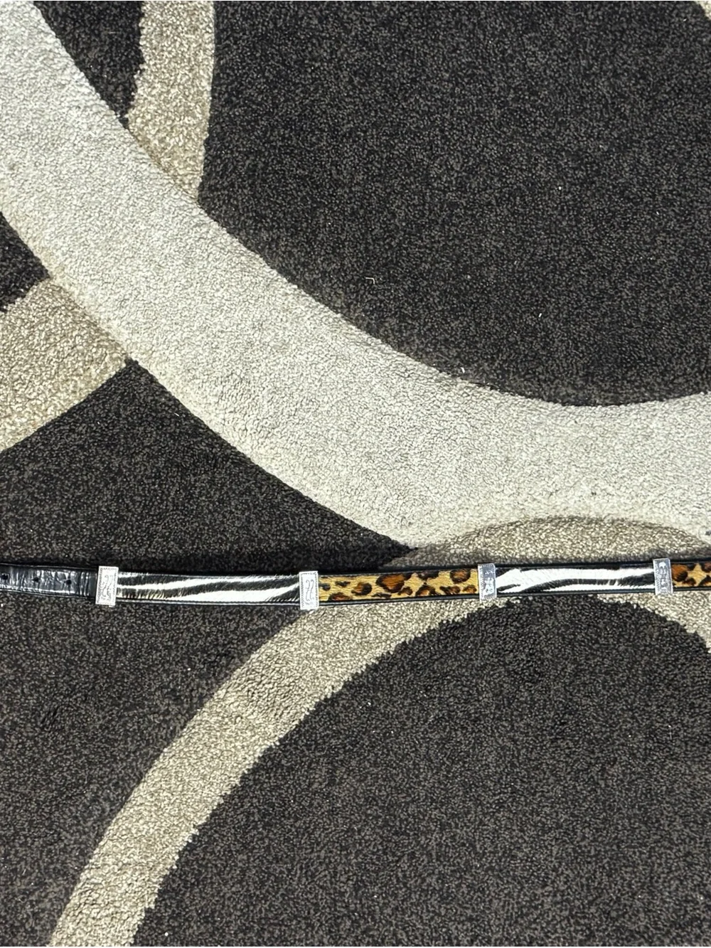 Brighton Leopard & Zebra Print Leather Waist Belt - Picture 8 of 13